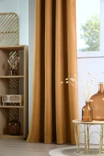 Draperie Harvard 140X260 cm, culoare muștar închis, 100% poliester - imagine 2