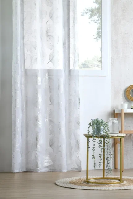 Perdea Leonce 140X260 cm, culoare argintiu, 100% poliester - imagine 3