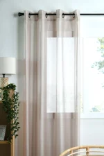 Perdea Linwood 140X260 cm, culoare crem, 100% poliester - imagine 2