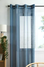 Perdea Linwood 140X260 cm, culoare turcoaz, 100% poliester - imagine 3