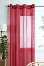 Perdea Linwood 140X260 cm, culoare roșu, 100% poliester - imagine 3