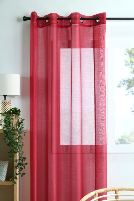 Perdea Linwood 140X260 cm, culoare roșu, 100% poliester - imagine 3