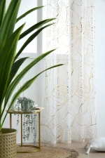 Perdea Patras 140X260 cm, culoare auriu, 100% poliester - imagine 3