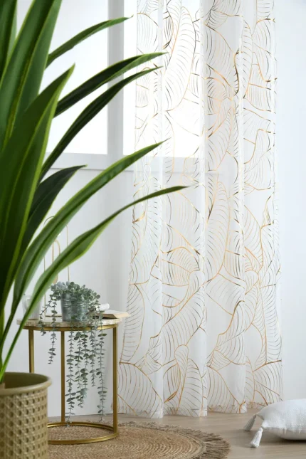 Perdea Patras 140X260 cm, culoare auriu, 100% poliester - imagine 3