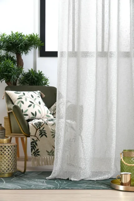 Perdea Heidi 140X260 cm, culoare alb, 100% poliester - imagine 3