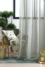 Perdea Heidi 140X260 cm, culoare gri verde, 100% poliester - imagine 3