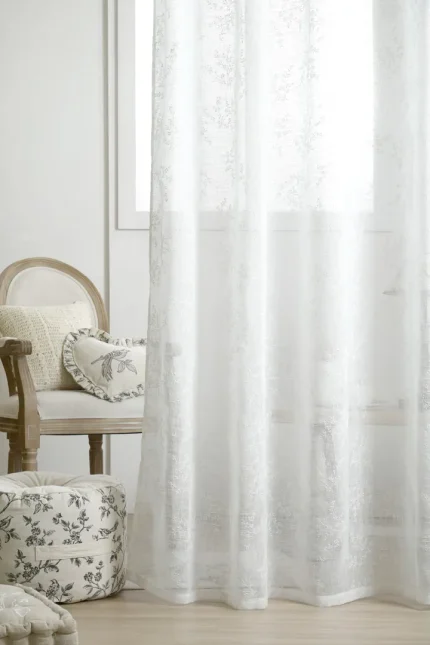 Perdea Samantha 140X260 cm, culoare alb, 100% poliester - imagine 3