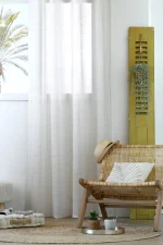 Perdea Tessa 140X260 cm, culoare alb, 100% poliester - imagine 3