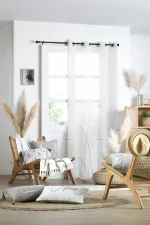 Perdea Pampa 140X260 cm, culoare alb, 100% poliester - imagine 4