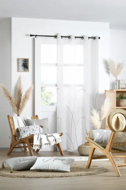 Perdea Pampa 140X260 cm, culoare alb, 100% poliester - imagine 4