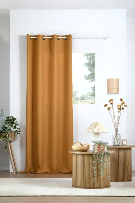 Draperie Milton 135X240 cm, culoare muștar, 100% poliester - imagine 2