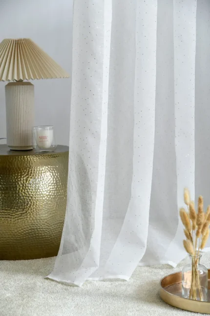 Perdea Stacy 135X260 cm, culoare alb, 100% poliester - imagine 2